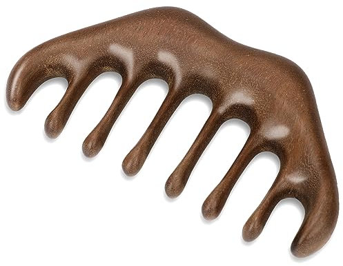 Wooden Massage Comb,Green Sandalwood Hair Scalp Massager Handheld Head Massager Wood Gua Sha Comb Wooden Wide Tooth Comb Scalp Brush Massage Tools for Scalp Stress Relax Acupoint Massage