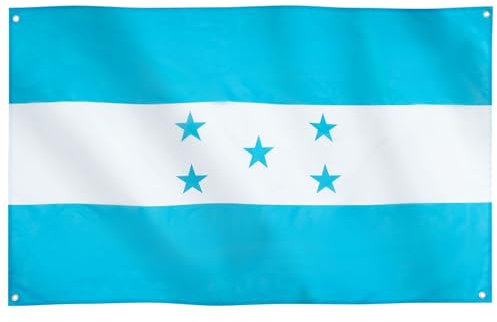 Runesol Bandera de Honduras, 91x152cm, 3ft x 5ft, 4 Ojales, Ojal en Cada Esquina, Bandera de la República de Honduras, Banderas Premium, Interior, Exterior, Colores Vívidos
