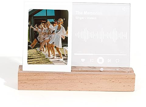 Bilderrahmen, 7,6 cm Großer -Sofortfoto-Rahmen für Fujifilm Instax, Beleuchteter Schreibtisch-Fotoständer aus Klarem Acrylholz für Erinnerungs-Fotogrußkarten