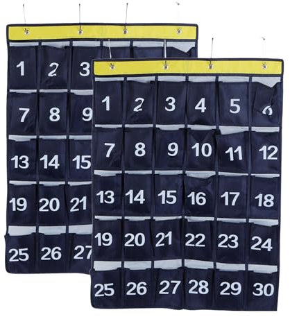 Les-Theresa Nummerierte Aufbewahrungstasche für Klassenzimmer,30 Pockets Klassenzimmer Handy Aufbewahrungsbox,Handy Schrank für Klassenzimmer, Konferenzraum, Fabrik, Schlafzimmer,Mit 4 Türhaken