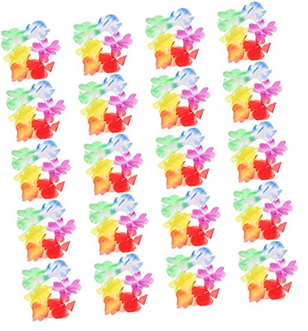 HOMSFOU 10 Paar Armband Hawaiianische Kette Hula-Girlande. Hawaiianische Partydekorationen Luau-partykostüm Hawaiisch Tiki-Blumen-armbänder Luau-armbänder Handbuch Strand Plastik Lei