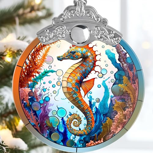 Seepferdchen Ornament – Jocidea Seepferdchen Weihnachten Ornament – Seepferdchen Ornament Geschenk – Urlaub Andenken – Strumpffüller – Seepferdchen Geschenk