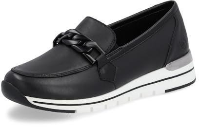 Remonte Damen Slipper R6711, Frauen Slip On,lose Einlage,Mokassins,Halbschuhe,Slip-ons,Slides,Schlupfschuhe,schluepfschuhe,Loafer,schwarz (00),43 EU
