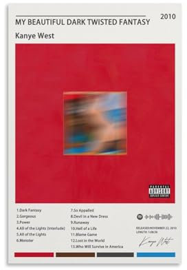 TANZEM Poster, Albumcover, Motiv: Kanye West, dekoratives Gemälde, Leinwand, Wandkunst, Bilddruck, moderne Familienschlafzimmer-Dekoration, Poster, 30 x 45 cm