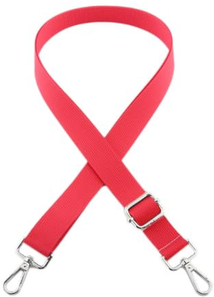 2 Stück Taschengurt 2,5cm Breit für Damen Herren mit Karabiner,Verstellbarer 75-145cm Taschenriemen,Ersatz Schulterriemen Schultergurt,für Duffel Kameratasche Laptoptasche,Rot,Silberne Schnalle