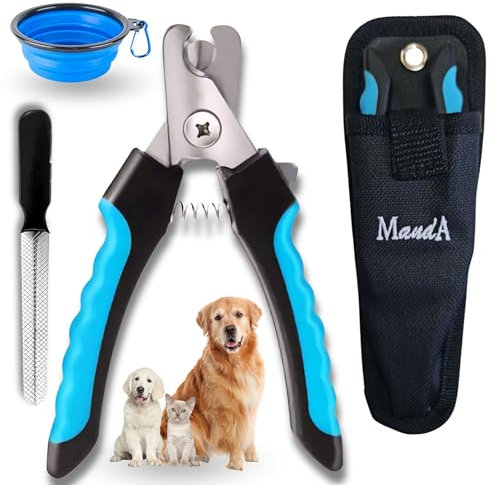 MandA® COUPE ONGLE chien et chat avec ÉTUI + Lime. Coupe griffes Chien - Ciseaux pour chiens et chats - Accessoire chien - toilettage du chien. Coupe griffes chien gros chien. Grand 16,5cm