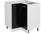Vicco Eckunterschrank R-Line, Schwarz Hochglanz/Weiß, 75.6 cm ohne Arbeitsplatte