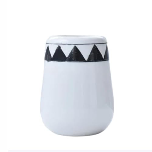 BIVVI Handbemalter Blumentopf aus Keramik in Schwarz und Weiß für Pflanzen, Groot-Vase, Desktop-Ornamente, Hausgarten-Dekoration