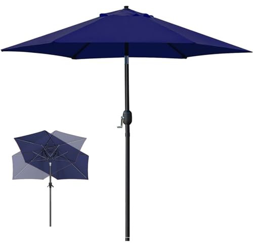 SOYDAN 270cm-Sonnenschirm mit Belüftung - Wasserdicht UV-Schutz, Tischschirm mit Neigung und Kurbel für Garten, Deck, Pool, Rasen, Hinterhof
