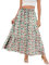 Timuspo Boho Röcke Damen Maxirock Sommer Casual A-Line Skirt Plissee Rock Gerüscht Faltenrock Freizeitrock Sommerrock Blume Rosa Weiß L