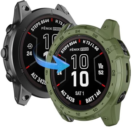 OVERSTEP Hüllen kompatibel mit Garmin Fenix 7X, Fenix 7X Pro, EPIX Pro 51 mm, Enduro 2,Tactix 7,weiche, leichte TPU-Hülle, sturzsicher, Kratzfest, flexibel, schwere Schutzhü
