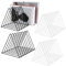 MOAMUN 4 Metall Zeitungsständer, 9 Slot Dreieck Schallplattenständer Zeitschriftenständer Zeitungshalter Bücherhalter, Stehsammler Zeitschriftenhalter für Home Office Buch CD Organiser(Schwarz Weiß)
