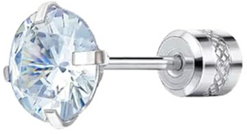 Leder für Ohrringe Zirkon Ohrringe Edelstahl Nadel 3A Zirkon Ohrringe Burger Ohrringe, Einheitsgröße, Edelstahl, Kein Edelstein