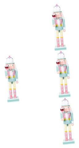 Zerodeko 4pcs Wooden Nutcracker Puppet Ornament Nutcracker Decorations for Table Christmas Scene