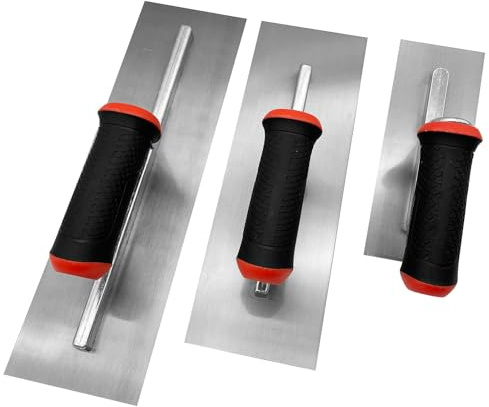 Hubaow 3 Pcs Drywall Trowel, Finishing Masonry Trowel Set with Soft Handle
