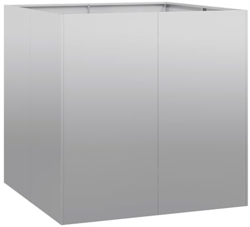 Eleganz Verzinkter Stahl Pflanzkübel 80x80x80 cm - Langlebig & Wetterfest für Garten & Terrasse - Ideal für Pflanzenliebhaber