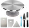 12 Inch Rotating Cake Turntable, 30 cm Aluminium Alloy Revolving Cake Stand for Cake decorating with 6 Tools