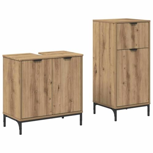 vidaXL Bathroom Furniture Set 2 pcs Artisan oak 39.5 x 36 x 88 cm,