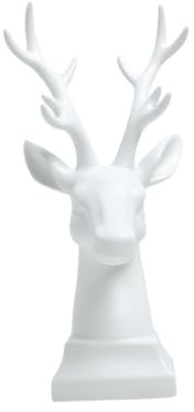 TOYANDONA Hirschkopf Zufälliger Stil für Wohn und Bürodekoration Keramik in Weiß Ornament Stilvolles und Filigranes Design als Ästhetisches Wandornament oder Tischdeko