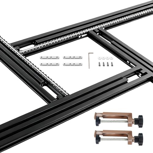 4 piezas Plantilla de fresado ajustable 800mm, Guía de fresado y plantilla para fresadora de mano, accesorio de madera (incluye 2 abrazaderas metálicas en G)