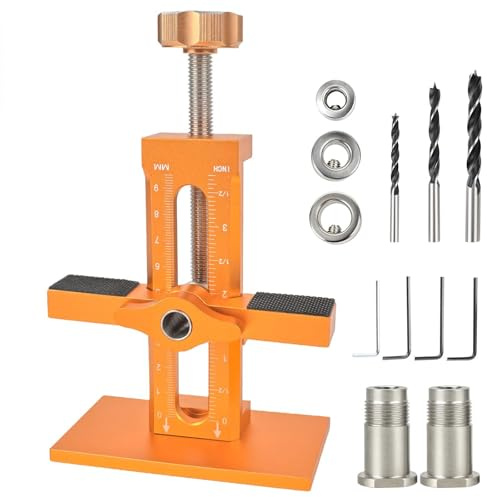 Schranktür Installationspositionierer mit Abnehmbare Standfuß, Schranktüren Bohrschablone mit 3 Bohrern, Cabinet Door Hardware Mounting Jig Positioning Tool den Meisten Schranktüren
