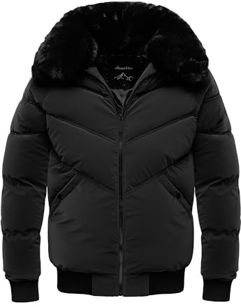 Amaci&Sons Herren Gefütterte Dicke Winter Jacke für Männer mit Kapuze 9125