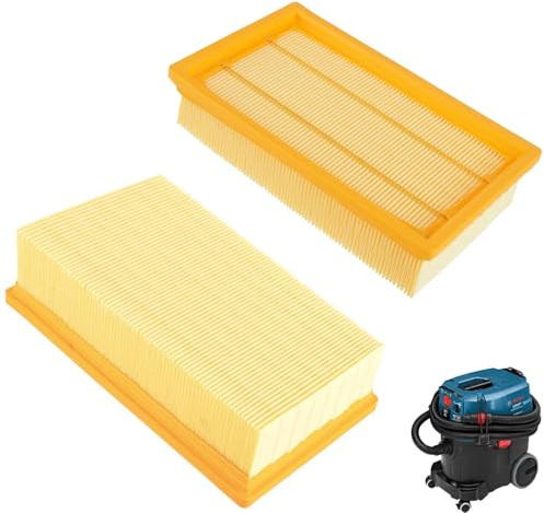 cddcwz 2 Filter Kompatibel Bosch Gas35 L,M SFC,AFC Professional Staubsauger | Flachfaltenfilter für Kärcher Nass Trockensauger NT 25/1 Ap, NT 30/1,NT35/1 Ap（Gelb）