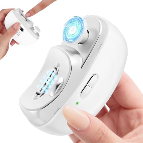 Coupe-ongles électrique 2 en 1 pour coupe et meulage automatique des ongles, 2 vitesses avec lumière LED