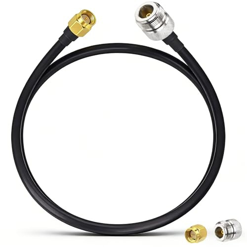 AmiCera SMA Stecker auf N Buchse Koaxialkabel, RG58 50 Ohm Low Loss Verlängerungskabel, Verlängerung Antennenkabel für Wi-Fi Antennen Antenne GSM LTE 4G 5G 6G Router Amateurfunk GPS Receiver