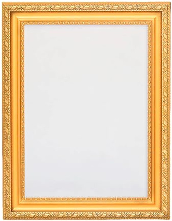 A4 Gold Frame - Vintage Picture Frame for Photos, Artwork and Posters with Wall Hooks and Shatterproof Perspex Front, Elegant European Style, Free-standing & Wall Mountable