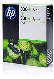 HP®, Inkjetpatronen Original, D8J44AE, TP Nr. 300 XL Doppelpack, Druckleistung: 2 x 440 Seiten, Farbe: Cyan, Magenta, Yellow