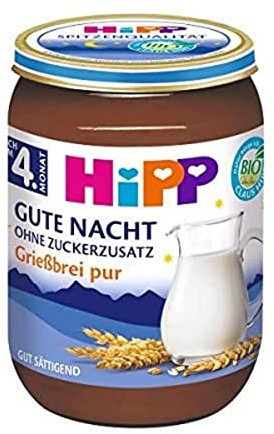 HiPP Gute Nacht Bio Grießbrei pur, 1er Pack (1 x 190 g)