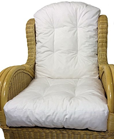 Rattani - Polster/Kissen/Ersatzpolster für Rattan Ohrensessel/Rattansessel, Fb. Bianco - Made in EU
