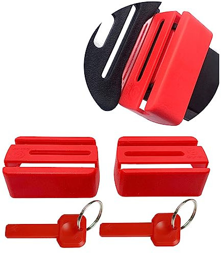 GanEn Belt Lock Buckle Guard Preventing Children Opening Safety Buckle in Travelling Send Keychain Pack of 2 (Red)