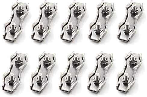 Duplex-Kabelklemme aus Edelstahl, Seil-Clip mit 2 Drahtstiften, M2 (10 Stücke)