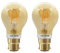 paul russells B22 Bayonet Cap LED Filament – 7Watt 50W Equivalent 680LM Lumens 2200K BC Standard GLS A60 – Amber Bright Energy Saving Light Non-Dimmable – Extra Warm White Bulbs - Pack of 2