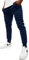 OZONEE Herren Jogginghose Hose Sport Trainingshose Sporthose Freizeithose Unifarbe Herrenhose Sweatpants Fitnesshose Sweathose Fußballhose Jogpants Joggpants JS/XW01 DUNKELBLAU L