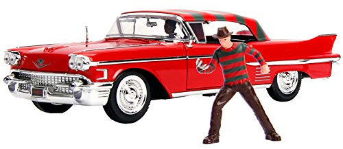 Jada 31102 Hollywood Rides 1:24 1958 Cadillac Serie 62 mit Freddy Krueger Figur