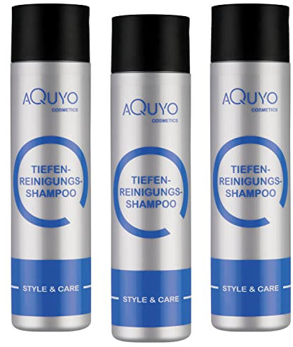 Style & Care Tiefenreinigung Shampoo zur Haarpflege, entfernt Klebereste und Rückstände aus dem Haar (3x 250ml) | Reinigungsshampoo und Pflegeshampoo ein Einem | ohne Silikone, Salze oder Parabene