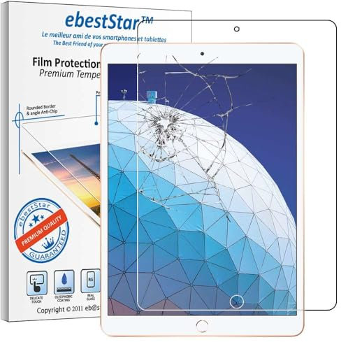 ebestStar - Cristal Templado Compatible con iPad Air 3 2019 10.5 Protector de Pantalla, Película Vidrio Protectora Ultrafina, Dureza 9H, Sin-Burbujas [iPad: 250.6 x 174.1 x 6.1mm, 10.5'']