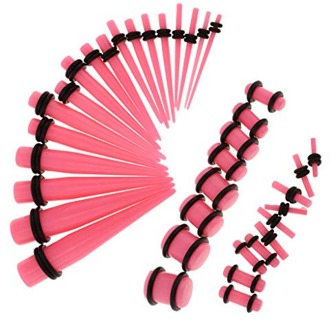 Sharplace 36 Dehnstab Dehnstift Ohr Stab Taper Plug für Expander 1,6-10mm Set, Rosa