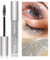 OCHILIMA Diamant Mascara Glitzer Highlighter, Party Bling Bling 3D Diamant Glitzereffekt, Wasserfest, Trocknet schnell, Silber, Verschönert Augen, Einfach anzuwenden