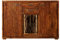 SAM Highboard Kati 2, Akazienholz massiv & nougatfarben, Hochschrank mit je 2 Türen & Schubladen, einem offenen Fach mit Licht, 2 Glasböden und echter Rinde, 145 x 101 x 40 cm