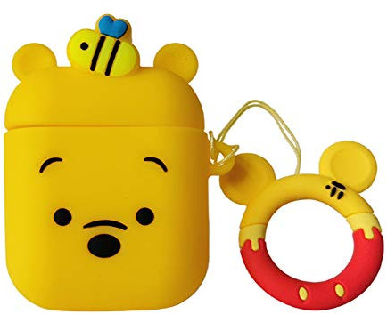 Compatibile Con Custodia AirPods 1/2 Winnie, Bambini Adolescenti Ragazze Ragazzi Donne Protettivo Silicone Cover per custodia AirPod, Funny Kawaii Cartoon 3D Cute Cover For AirPods Case Honey Winnie