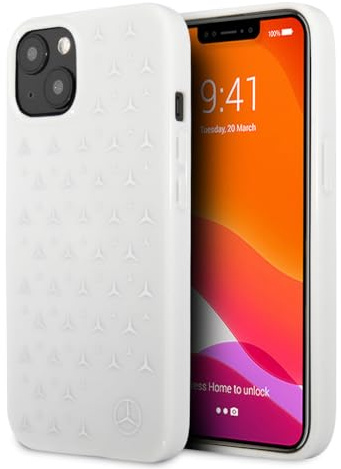 Mercedes-Benz MEHCP13MESPWH hülle für iPhone 13 6,1 weiß Silver Stars Pattern