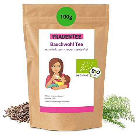 Konfitee milder Bauchwohl Tee mit Anis & Fenchel 100g I Bio Kräutertee I ab 3. Monat I Premium Kinder Tee gegen Bauchschmerzen I Baby Tee ohne Zusätze & Aromastoffe I Vegan & glutenfrei