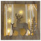 Wandbild mit 3D Hologramm Effekt Weihnachtsmotiv Winterwald, aus Holz, mit 7 LED warmweiss, Batteriebetrieb mit 6h Timerfunktion, Größe 26x26cm