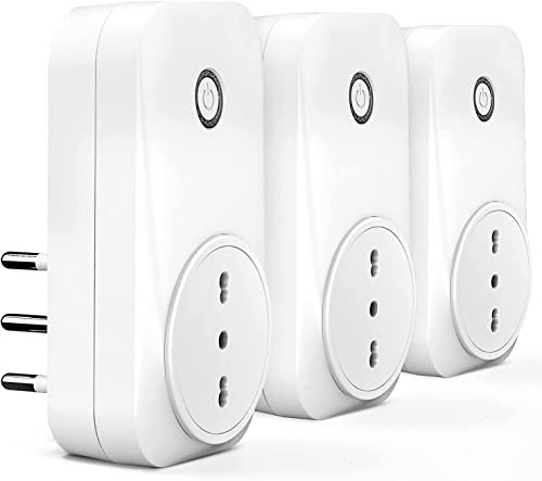 Meross Presa WiFi Italiana, Presa Smart con Monitoraggio Energia, Compatibile con Amazon Alexa, Google Home, y SmartThings, Controllo Vocale y App, 16A 3840W, Type L, 3 Pezzi