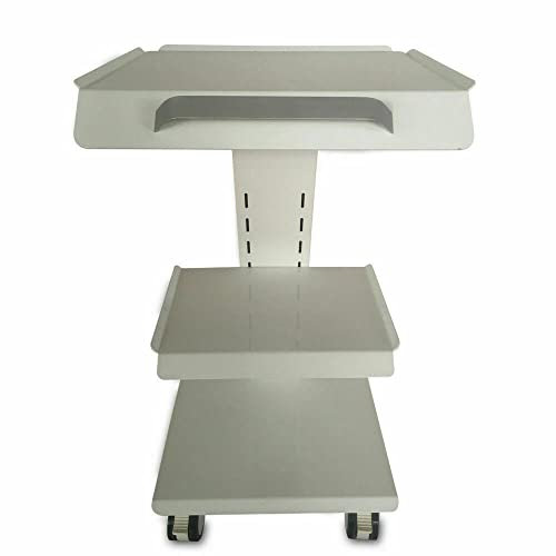 3 Böden Weiß Medical Dental Lab Servierwagen Stahlplatte Serving Lab Trolley Laborwagen Tragbar Abräumwagen Cart Transportwagen Rollwagen Zahnwagen, Medizinischer Wagen
