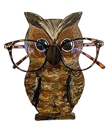AIBEARTY Holz-Tier-Brillenhalter, niedliches Tier-Brillenständer, für Zuhause, Büro, Schreibtisch, Dekoration, Geschenk für Kinder, eule, Einheitsgröße